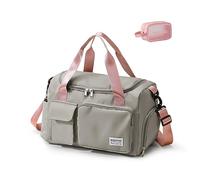Small Gym Bag for Women, Waterproof Travel Duffle Bag Carry On Weekender Bag with Shoe Compartment & Wet Pocket, 03#Grey, Gym Bag & Toiletry Bag, Gym Bag & Toiletry Bag