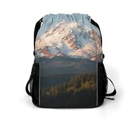 Small Gym Bag Mount Rainier Printed Drawstring Gym Bag for Men Lightweight Waterproof Drawstring Backpack for Women with Shoe Compartment for Travel Tourism Work and Fitness