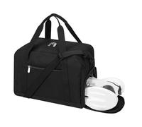 Small Gym Bag with Shoe Compartment 14 inch Lightweight Carry On Mini Duffle Bag for Travel Sport-Black