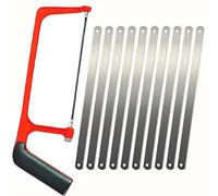 Small Hacksaw Set with 10 Exchangeable Blades, Adjustable Angle Mini Hacksaw, Lightweight Hand Tool for DIY & Beginners, Professional Junior Hack Saw - Plastic, PVC Pipe, Shingles and Wood