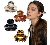 Small Hair Claw Clips for Women,4PCS French Mini Claw Clips, Non Slip MediumHair Clips for Thick & Thin Hair, Cute 1.8 Inch Tortoiseshell Clip for Half-Hairstyle