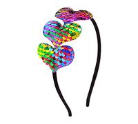 Small Hair Clip Valentine's Day Sequin Heart Sequined Headbands Valentines Heart Embellished Kids Hair Accessories Cute Headband For Girls Styling Clips (A, One Size)