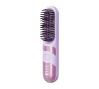 Small Hair Straightener, Electric Curler Brush, 2-in-1 Cordless Ionic Hair Straightener Brush Anti-scalding for Travel, Salon, Home