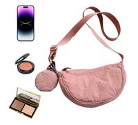 Small Half-Moon Bag Adjustable Compact Nylon Purse Storage Pack | Small Sling Nylon Purses Bag Storage Pack Adjustable Compact for Work Travel Daily Commute Weekend Outdoor Casual Shopping