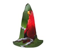Small Halloween Hooded Cape beautiful red Birds Print – Unisex Costume Accessory for Parties, Comic Exhibitions, and More