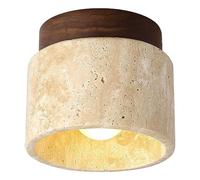 Small Hallway Ceiling Light Mid Century Flush Mount Ceiling Light Cylinder Nordic Stone Natural Marble Lighting Fixture for Kitchen Farmhouse Entryway Porch Corridor Balcony