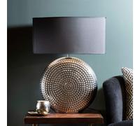 Small Hammered Chrome Finish Table Lamp | Evette