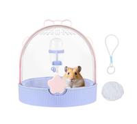 Small Hamster Cage - Travel Cage for Dwarf and Hedgehog Hamster, Transparent Accessory with Water Bottle for Ferret Mouse Vole | Travel Camping Holidays Travels