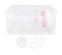 Small Hamster House Cage Transparent Acrylic Silent Wheels Space Saving Portable Multifunctional Habitat for Hamsters Gerbils Mice Small Pets