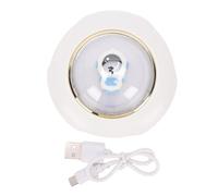 Small Hand Warmer Rechargeable Electric Hand Warmer with Astronaut Night Light Cute Flying Saucer Design for Office Outdoor Travel White ABS Material 1000mAh Battery