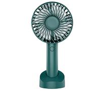 Small Handheld Fan,Small & Portable with Base,Desktop Use,3 Speed Adjustable & USB Charging Mini Fan,Bedroom Outdoor Office Strong Airflow (Color : White, Size : 4000mAh)