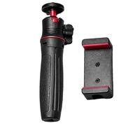 Small Handheld Tripod For Vlog Cameras Feature Extendable 4-Section Design With Phone Clamp Mount Black Aluminum Tripod For DSLR