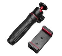 Small Handheld Tripod for Vlog Cameras with Expandable 4-Section Design with Phone Clamp Mount Black Desktop Tripod for Video Photo Shoots