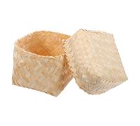 Small Handmade Bamboo Steamer Basket for Rice and Dumplings, Brown
