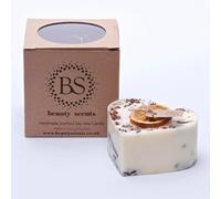 Small Handmade Heart Shaped Soy Wax Candle, Romantic Scented Orange & Cinnamon Large White Candle, Natural Ingredients Candle, Decorated Candle,