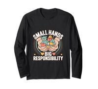 Small Hands Big Responsibility Teacher Caregiver Kids Long Sleeve T-Shirt