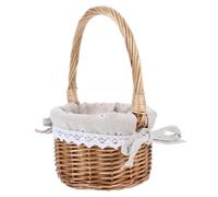 Small Handwoven Willow Basket round Portable Flower Girl Basket