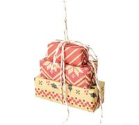 Small Hanging For Christmas Ornaments Made from Paper with European Style Motifs for Decorating Trees and Holiday Spaces (C)