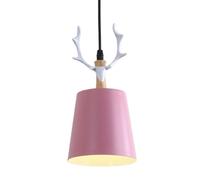 Small Hanging Light W/Oak Wood and Iron Finish Lantern Colorful Chandelier Lights for Kids Room with Wooden Decoration Fixtures Industrial Lamp, Pink, a