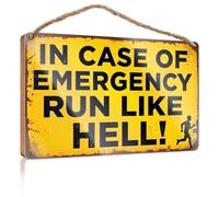 Small Hanging Sign Escape Like Your Life Depends On It Wooden Sign Man Cave Decor Decorations For The Kitchen(23X35CM)
