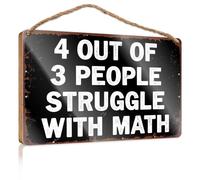 Small Hanging Sign Math Struggles: A Common Issue Wooden Sign Man Cave Decor Decorations For The Kitchen(23X35CM)