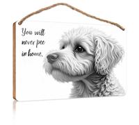 Small Hanging Sign Never Pee In Home: A Dog'S Promise Wooden Sign Man Cave Decor Decorations For The Kitchen(23X35CM)