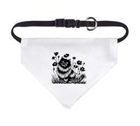Small 'Happy Fluffy Cat in Garden ' Dog/Cat/Pet Bandana (PD00063053)