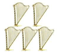 Small Harp Toy,Small Harps - Set of 5 Harp Decoration for Dollhouse - Musical Instrument, Miniature Musical Instrument Model 1:12, Harp Model for AC Decoration