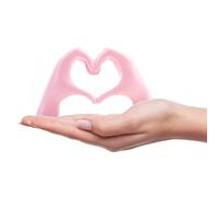 Small Heart Hands Sculpture Decor for Living Room Bedroom Bookshelf Coffe Table and Office Display, Love Finger Statue Modern Aesthetic Home Decor, Unique Gift for Wedding Christmas Birthday (Pink)