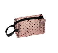 Small Heart Print Mini Clear Makeup Bag with Zipper, Mesh Small Makeup Pouch for Women, Bag Organiser Pouches for Cosmetics Toiletries, Holiday Travel Essentials