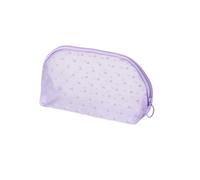 Small Heart Print Mini Clear Makeup Bag with Zipper, Mesh Small Makeup Pouch for Women, Bag Organiser Pouches for Cosmetics Toiletries, Holiday Travel Essentials