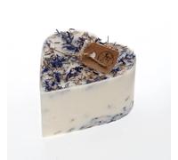 Small Heart Shaped Lavender Scented Candle, Dried Wild Flowers Decorated Candle, Handmade Heart Shaped Candle, Large Scented Soy Wax Candle, Romantic Valentines Natural Ingredients Decorated Candle