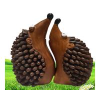 small hedgehog decorations, decorative resin figurine, holiday hedgehog ornament,Adorable Hedgehog Couple Statues, Decorative Yard Ornaments for Desktop or Bedside, with 5.9x3.34x4.72in