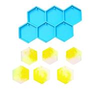 Small Hexagonal Charm Resin Molds Geometry Pendant Silicone Mold with Hole for Making Earring Jewelry Molds