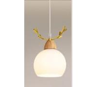 Small high-end natural wood chandelier, three-color LED mood changing: warm, neutral or cold light with one click, minimalist and elegant design. (22, The Little Deer)