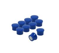 Small High Power Blue Memo Board Magnets for Fridge, Whiteboard, Noticeboard, Filing Cabinet - Pack of 10