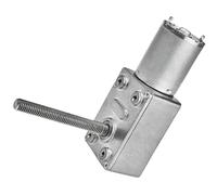 Small High Torque DC Motor 12V, Low RPM Wiper Motor, Dual Axis Self-Locking Gear with Long Shaft, Electric Motor Controller for High Torque Applications(Threaded Shaft,6rpm)