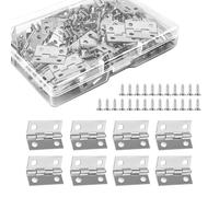 Small Hinges for Wood 50pcs Mini Dolls House Door Hinges Little Tiny Jewellery Box Butt Hinge Connectors with Screws for Crafts