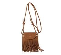 Small Hippie Cross Body Bag Women with Fringe, Adjustable Shoulder Strap and Magnetic Closure PU Vintage Girls Handbag Casual Hobo Daily Outing Phone Bag,Brown,One Size