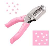 Small Hole Punch for Crafts, 5mm Star Durable Hole Punch Shapes Handheld Holes Puncher Pink Handle Holes Paper Punchs with Soft Grip for Clothing Tickets DIY Craft Labels Scrapbooking Tools,Pink