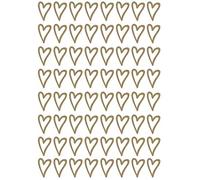 Small Hollow Heart Shaped Vinyl Wall Stickers, Decal, Transfer. Window, Mirror, Car, Scrapbooking, Crafting (169 x 2cm Stickers, Black)