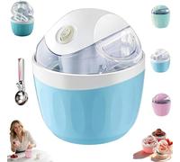 Small Home Ice Cream Machine, Personal Mini Ice Cream Machine, Kitchen Freezer Bowl, 17-Cup Capacity, Quick Preparation in 15 Minutes, for Frozen Yogurt, Sorbet and Ice Cream(Blue)