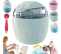 Small Home Mini Ice Cream Maker, 17oz Soft Serve Ice Cream Machine with One-Touch Control, Automatic Electric Gelato & Sorbet Machine for Family Home Recipes, Just 15 Minutes (Green)