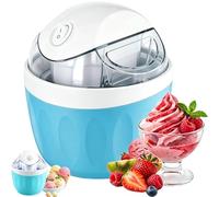 Small Home Mini Ice Cream Maker, 500ml Compact Electric Machine for Homemade Gelato, Sorbet and Frozen Yogurt, One-Touch Operation, Fast 15-Minute DIY Treats (Blue b)