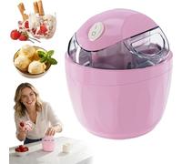 Small Home Mini Ice Cream Maker, DIY Mini Ice Cream Maker, 500ml Electric Gelato & Sorbet Machine with One-Touch 15-Minute Quick Freeze, for Kitchen Family pink