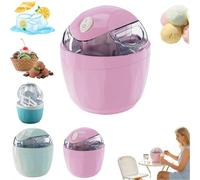 Small Home Mini Ice Cream Maker, Just 15 Minutes, DIY Mini Ice Cream Maker, One-Touch Dessert Maker, Single Serving of Gelato, Frozen Yogurt, Compact Electric Makers for Kitchen, Family Treats (Pink)