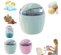 Small Home Mini Ice Cream Maker, Just 15 Minutes, DIY Mini Ice Cream Maker, One-Touch Dessert Maker, Single Serving of Gelato, Frozen Yogurt, Compact Electric Makers for Kitchen, Family Treats (Green)