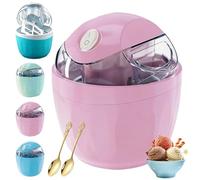 Small Home Mini Ice Cream Maker, Mini Ice Cream Machine, 17oz Electric Personal Gelato & Sorbet Machine with One-Touch Control, Homemade DIY Healthy Dessert Maker for Kids & Adults (Pink)