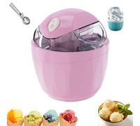 Small Home Mini Ice Cream Maker, One-Touch Personal Ice Cream Maker, DIY Dessert Maker for Single Serving Gelato, Frozen Yogurt & Sorbet (Pink)