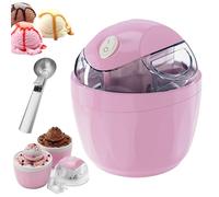Small Home Mini Ice Cream Maker, Personal Ice Cream Machine, One-Touch Dessert Frozen Yogurt Maker, Just 15 Minutes (Pink)